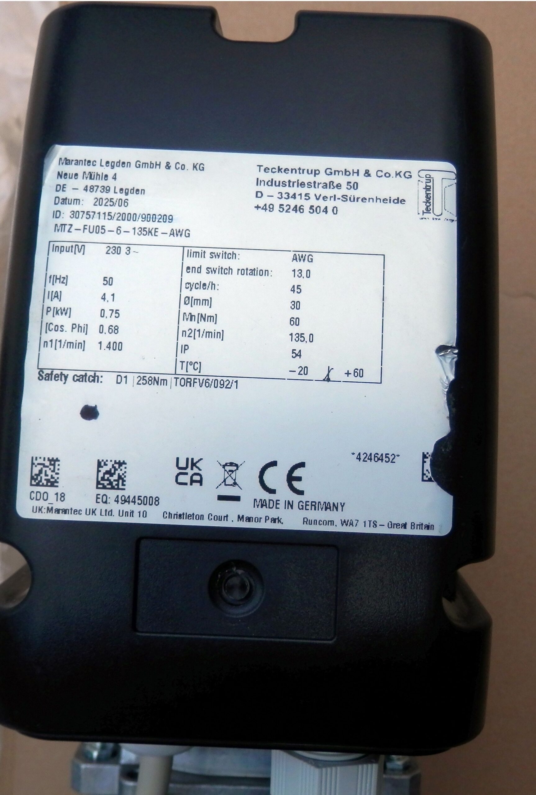 Marantec MTZ FU 5-6-135 KE Teckentrup napęd bramy szybkobieżnej